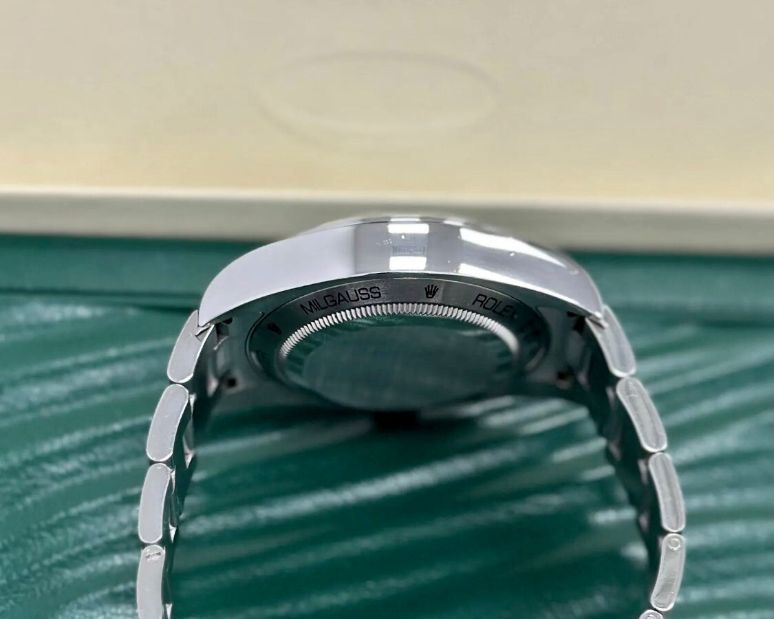 Milgauss Z-Blue | 2019, 116400GV, Pre Owned, Green Crystal