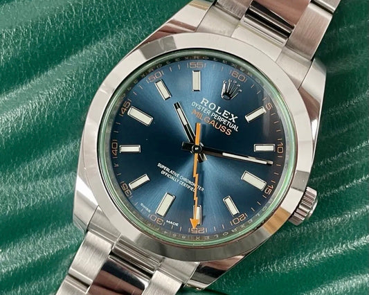 Milgauss Z-Blue | 2019, 116400GV, Pre Owned, Green Crystal