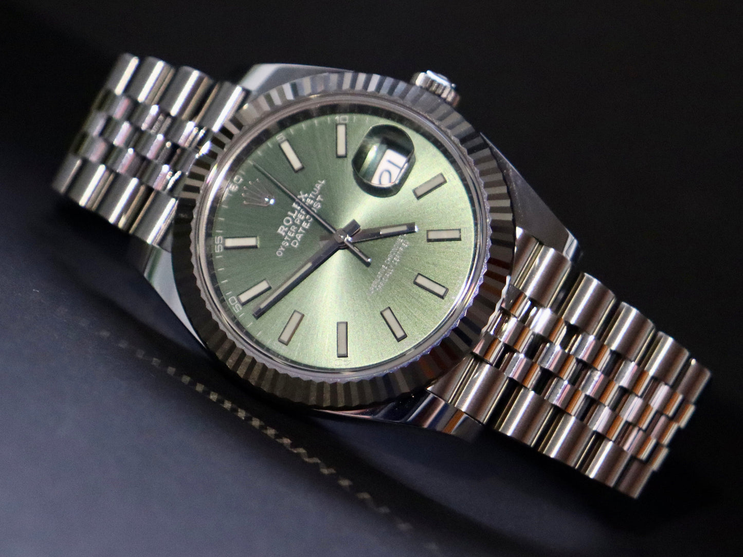 Datejust Mint Green 41mm | March 2023, Brand New, Jubilee, Fluted